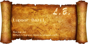 Lupsor Bazil névjegykártya